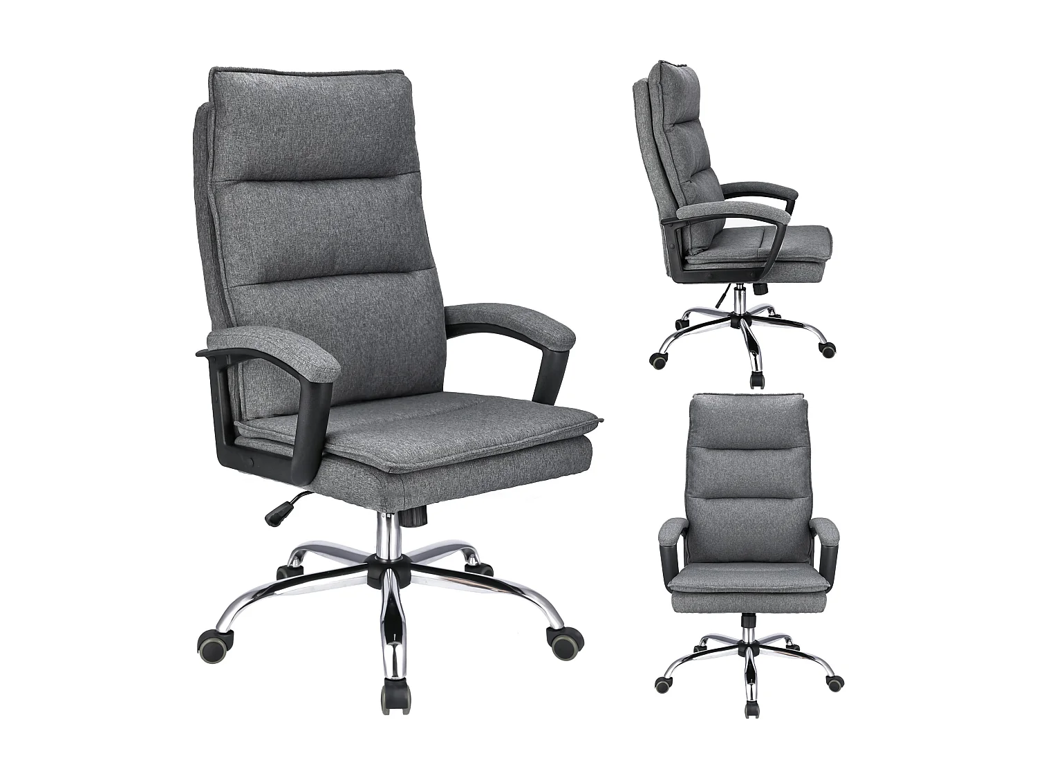 Fauteuil de bureau ESPO tissu gris foncé