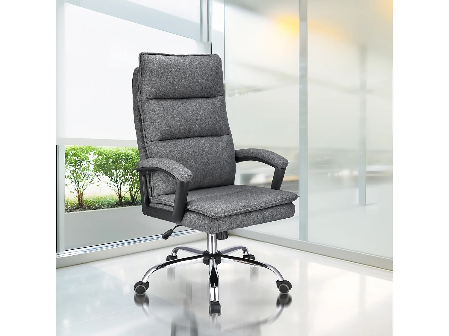 Fauteuil de bureau ESPO tissu gris foncé
