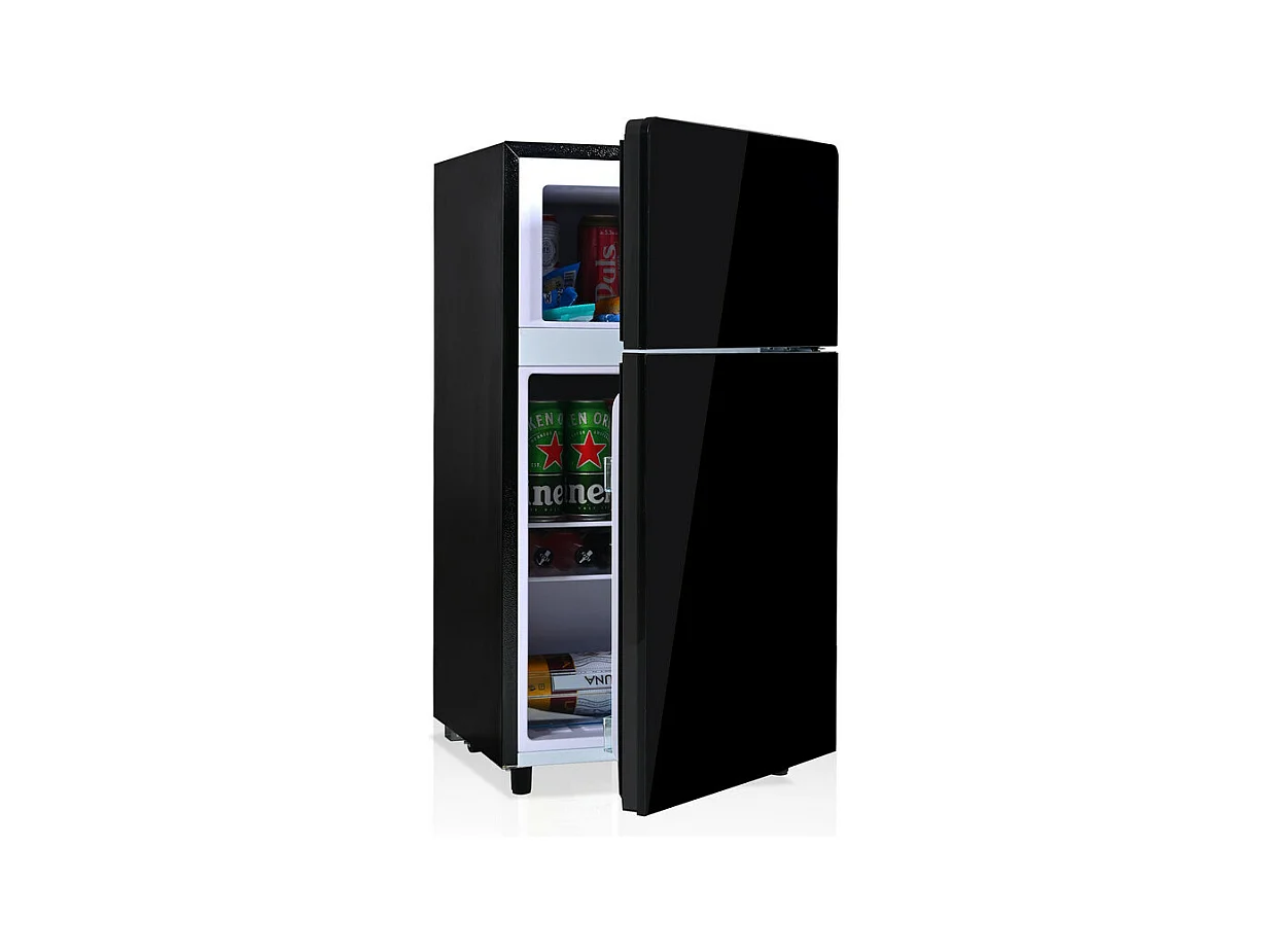 Koel-vriescombinatie 51L+21L, met LED en 7 temperaturen, transparante lades, 39 dB, 120 kWh, Energieklasse E