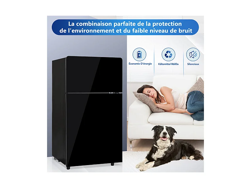 Koel-vriescombinatie 51L+21L, met LED en 7 temperaturen, transparante lades, 39 dB, 120 kWh, Energieklasse E