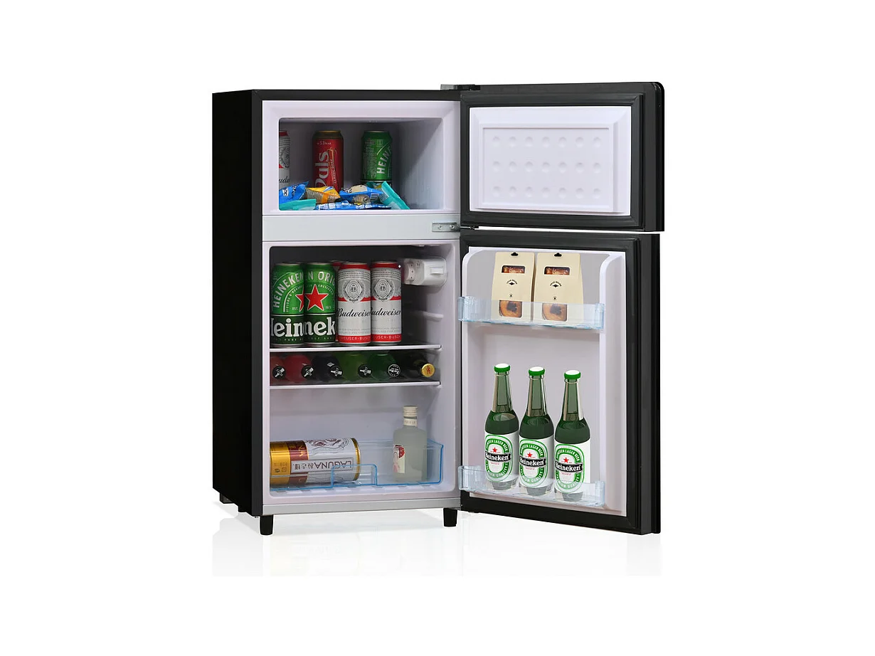 Koel-vriescombinatie 51L+21L, met LED en 7 temperaturen, transparante lades, 39 dB, 120 kWh, Energieklasse E