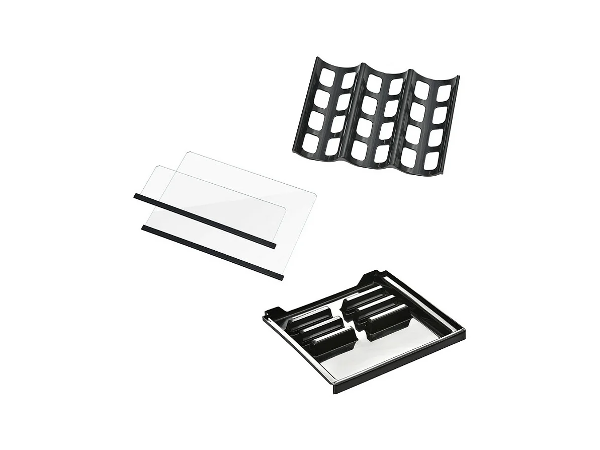 Koelkast 76L met vriezer en groentela - Energieklasse E - met LED en glazen deur - 42dB - instelbare temperatuur - 43.5x40x71.6cm