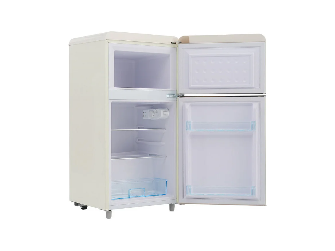 Dubbele deur koelkast met verstelbare en casters - 72L - 120KWH/jaar - Laag geluidsniveau van 39 dB - Klasse E - 45x44x91cm