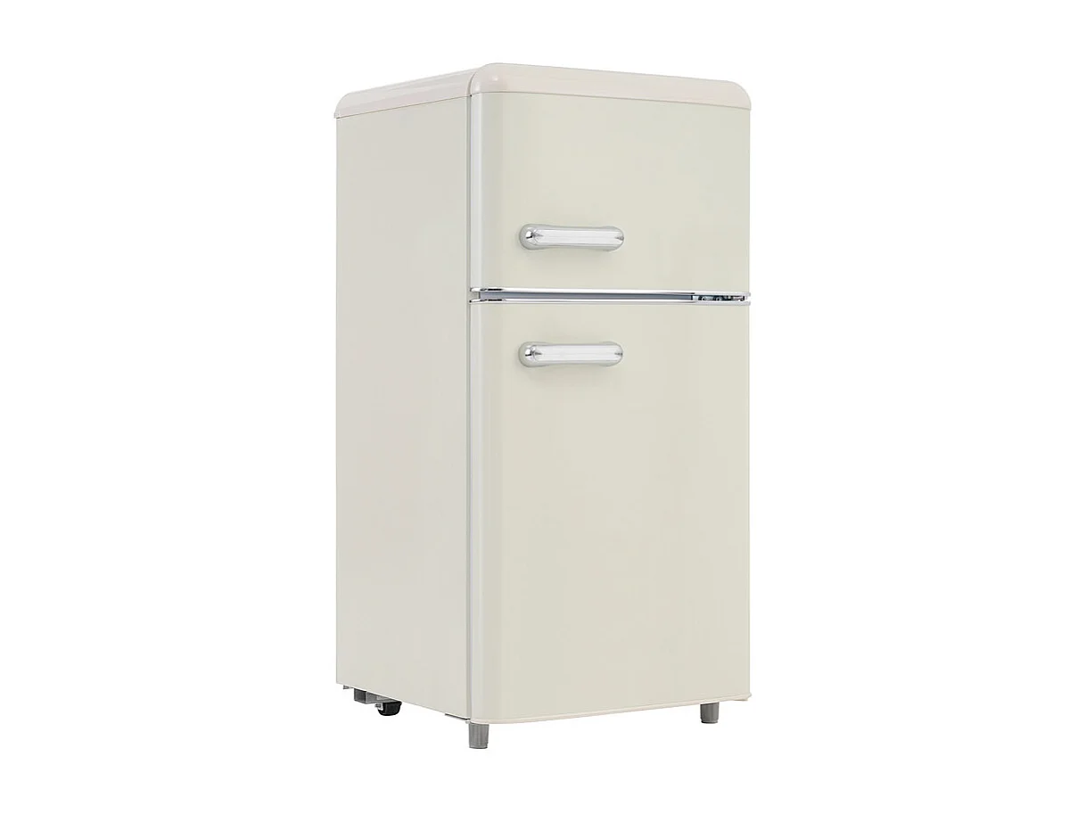 Refrigerador de doble puerta con ajustes y ruedas - 72L - 120kWh/año - Nivel de ruido bajo de 39 dB - Clase E - 45x44x91cm