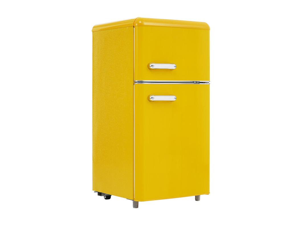 Dubbele deur koelkast met verstelbare en casters - 72L - 120KWH/jaar - Laag geluidsniveau van 39 dB - Klasse E - 45x44x91cm