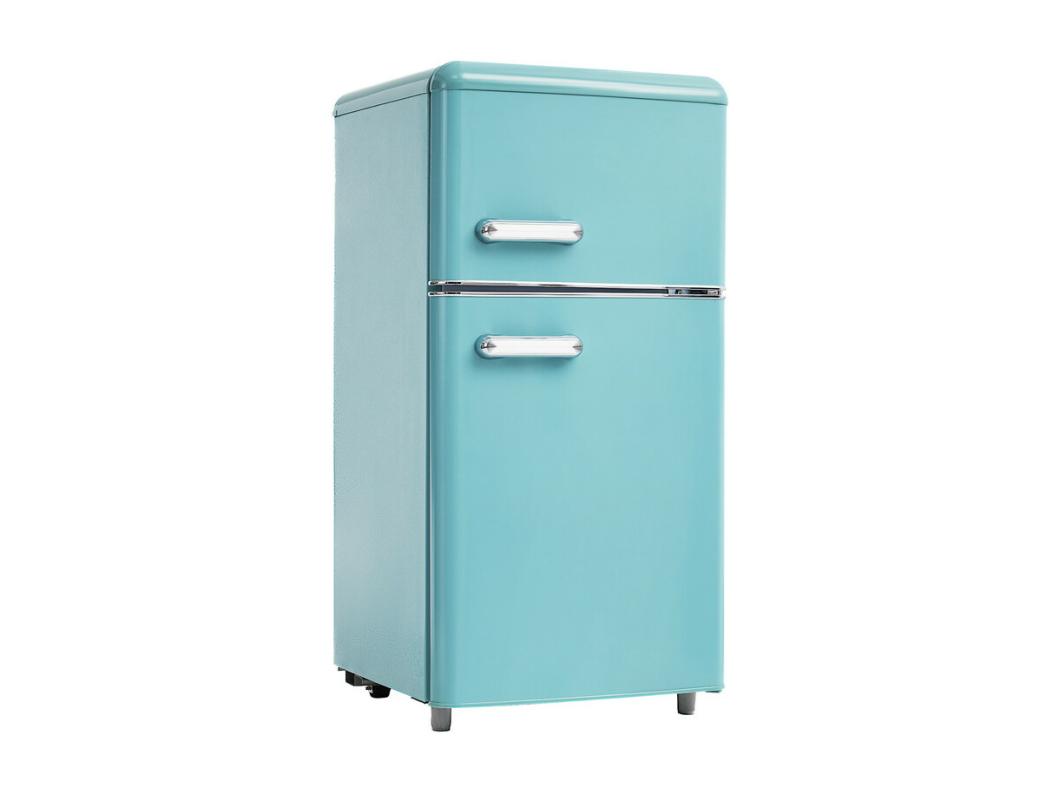 Dubbele deur koelkast met verstelbare en casters - 72L - 120KWH/jaar - Laag geluidsniveau van 39 dB - Klasse E - 45x44x91cm
