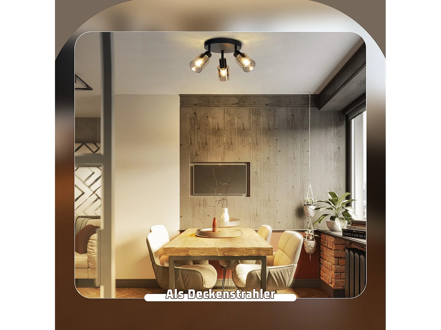 NETTLIFE Deckenleuchte Spot 3 flammig schwarz Industrial E14 Deckenlampe für Wohnzimmer