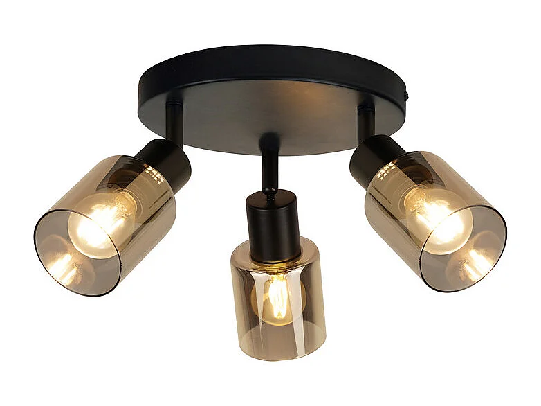 NETTLIFE Deckenleuchte Spot 3 flammig schwarz Industrial E14 Deckenlampe für Wohnzimmer