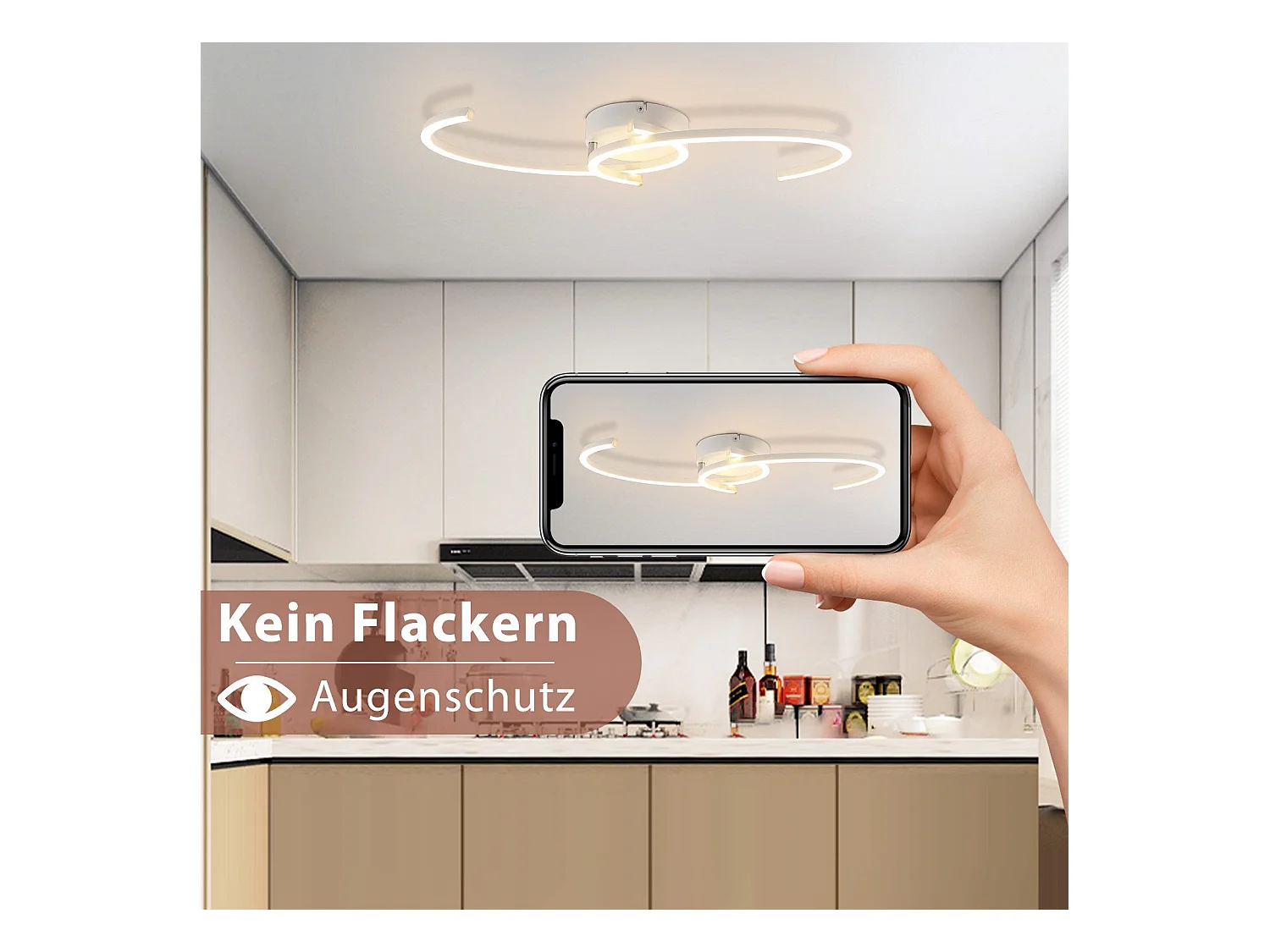 Plafonnier LED NETTLIFE salon 24W plafonnier moderne 3000K pour couloir cuisine