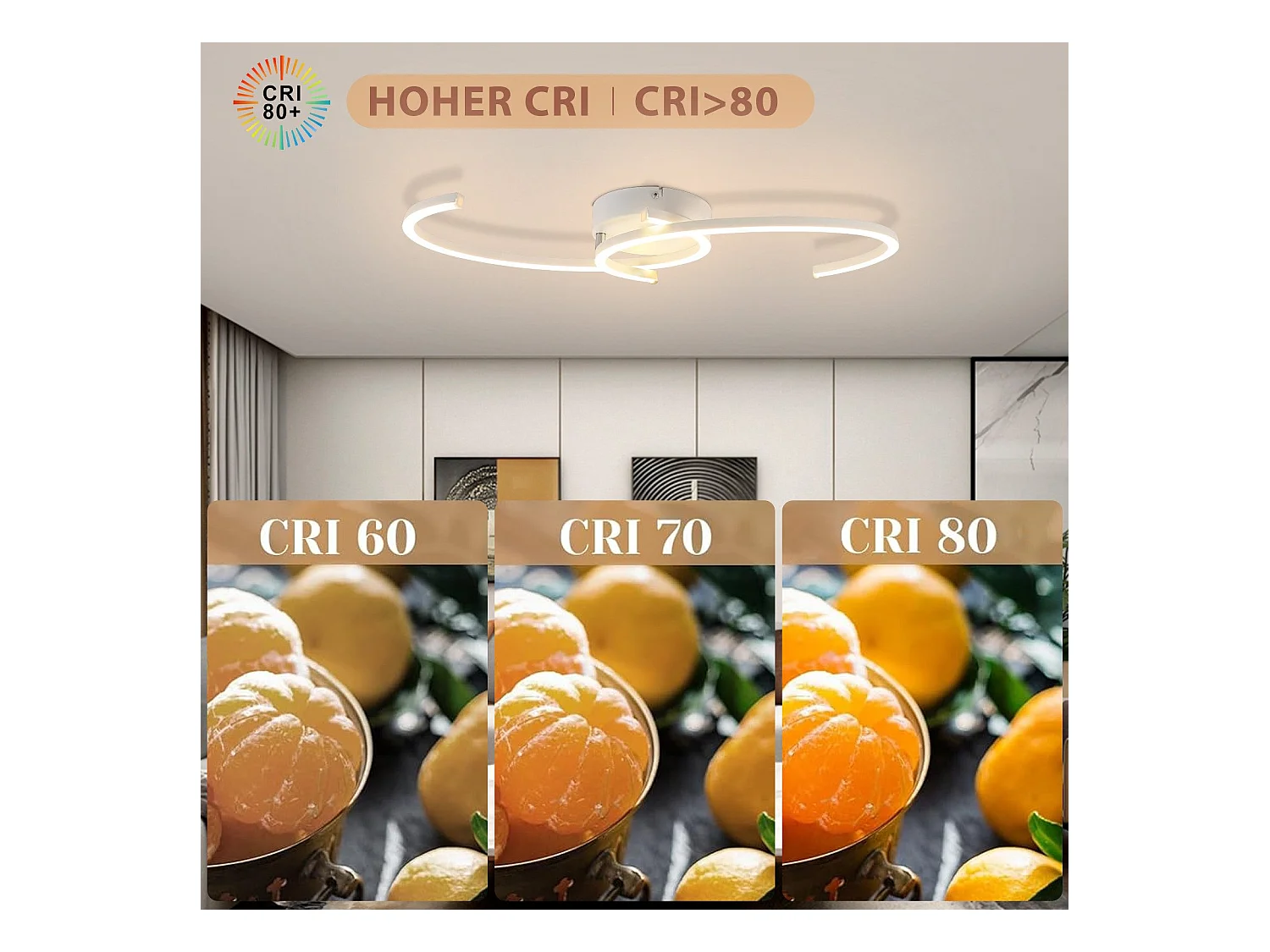 Plafonnier LED NETTLIFE salon 24W plafonnier moderne 3000K pour couloir cuisine