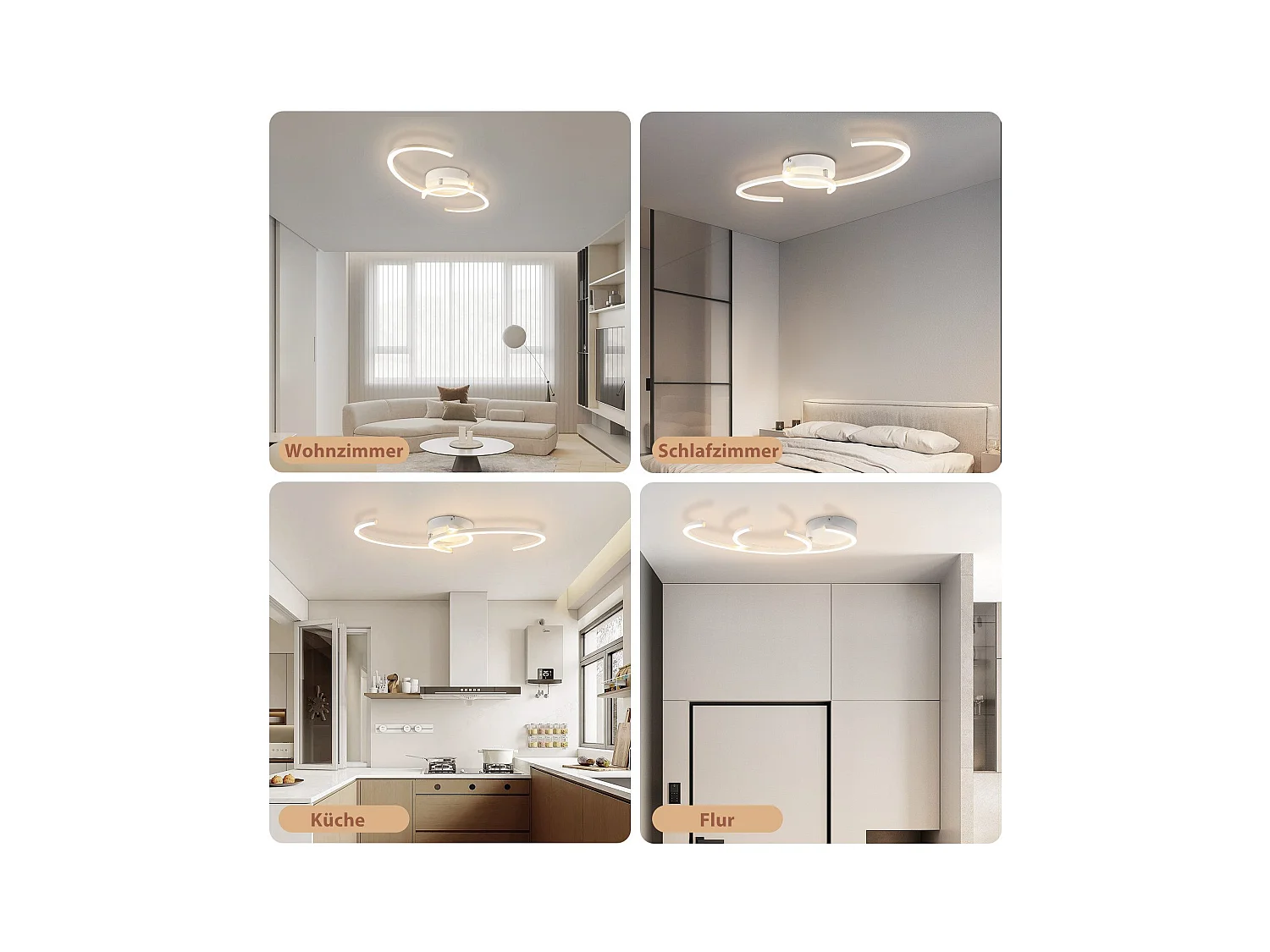 Plafonnier LED NETTLIFE salon 24W plafonnier moderne 3000K pour couloir cuisine