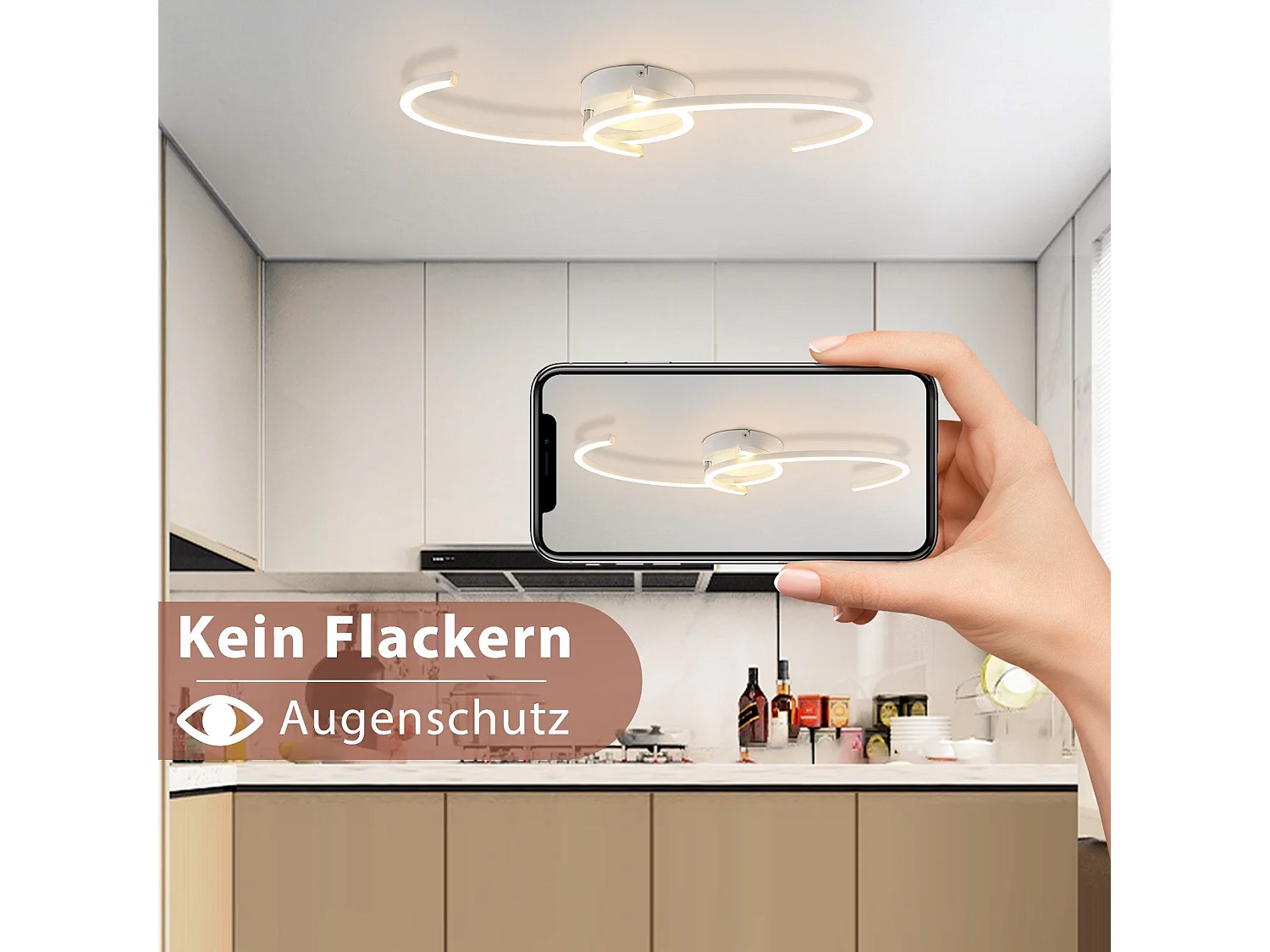 Plafonnier LED NETTLIFE salon 24W plafonnier moderne 3000K pour couloir cuisine