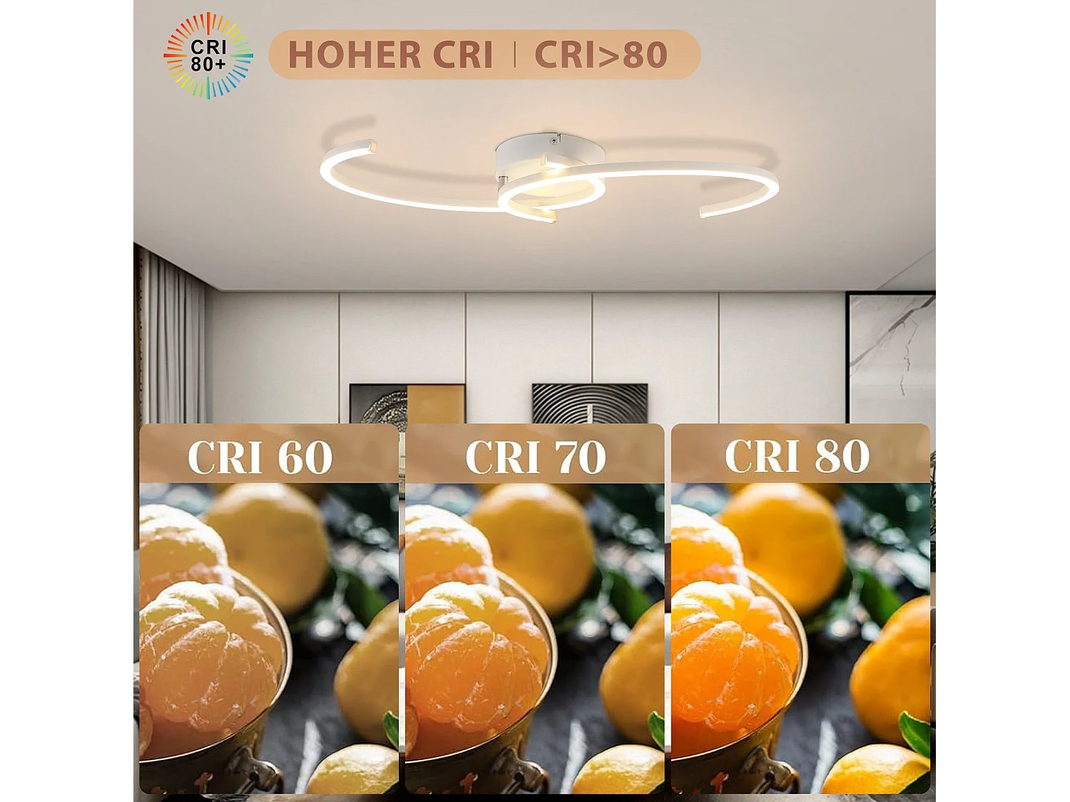 Plafonnier LED NETTLIFE salon 24W plafonnier moderne 3000K pour couloir cuisine