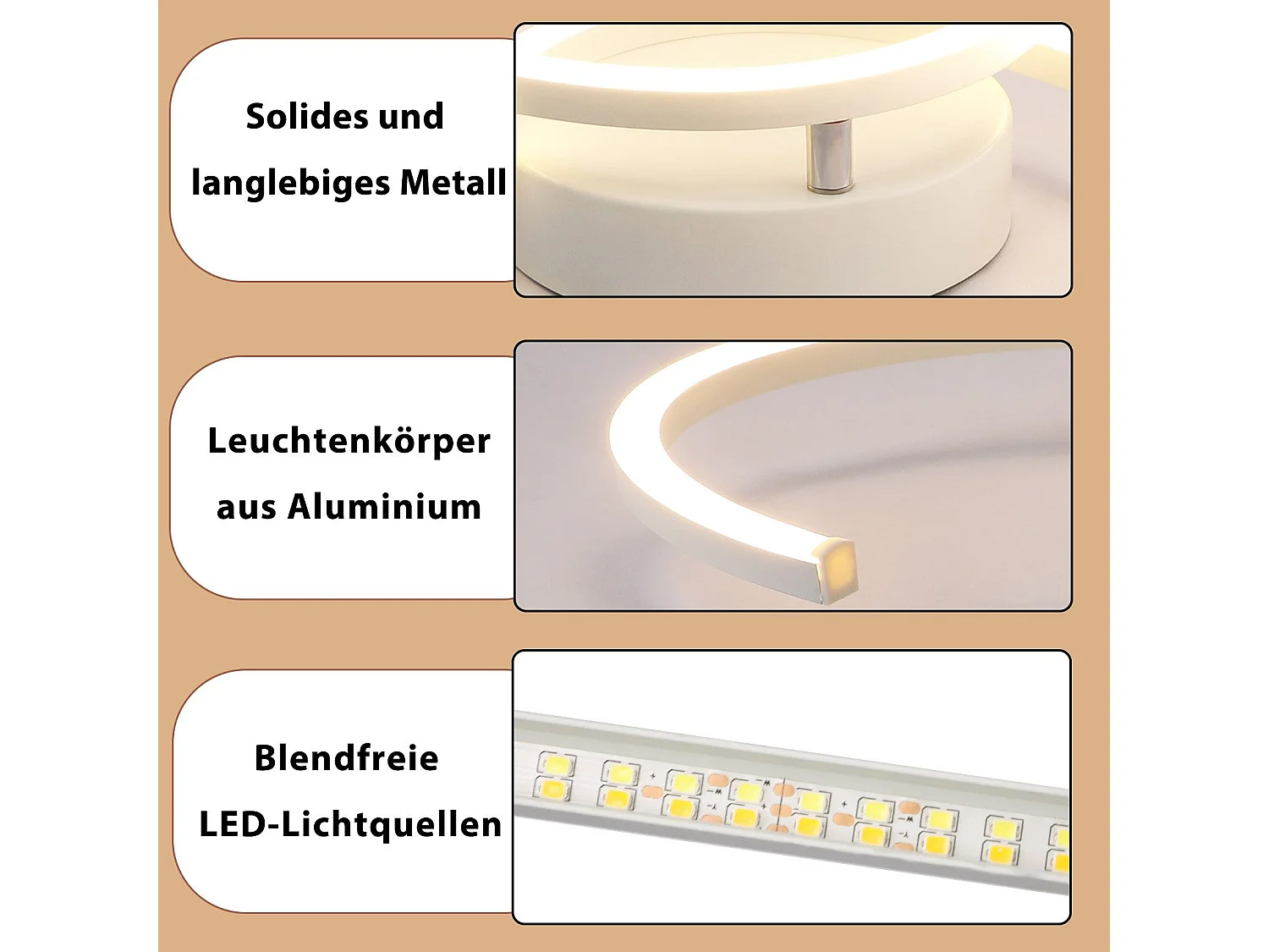 Plafonnier LED NETTLIFE salon 24W plafonnier moderne 3000K pour couloir cuisine