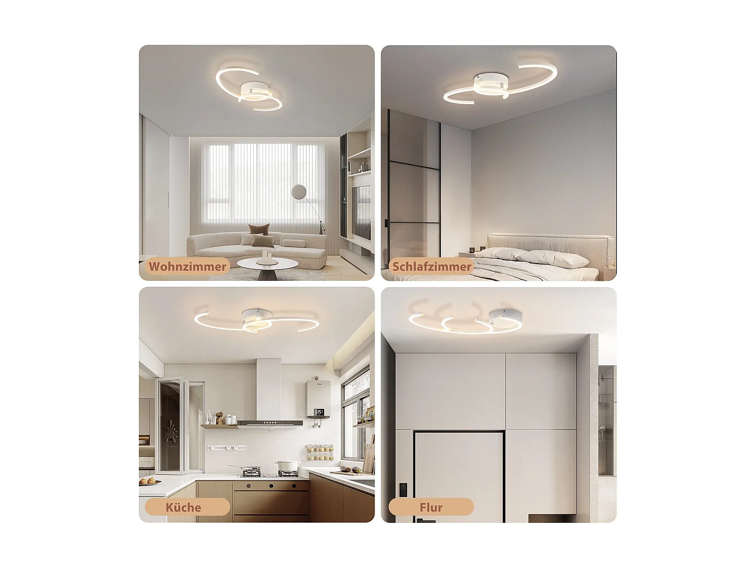 Plafonnier LED NETTLIFE salon 24W plafonnier moderne 3000K pour couloir cuisine