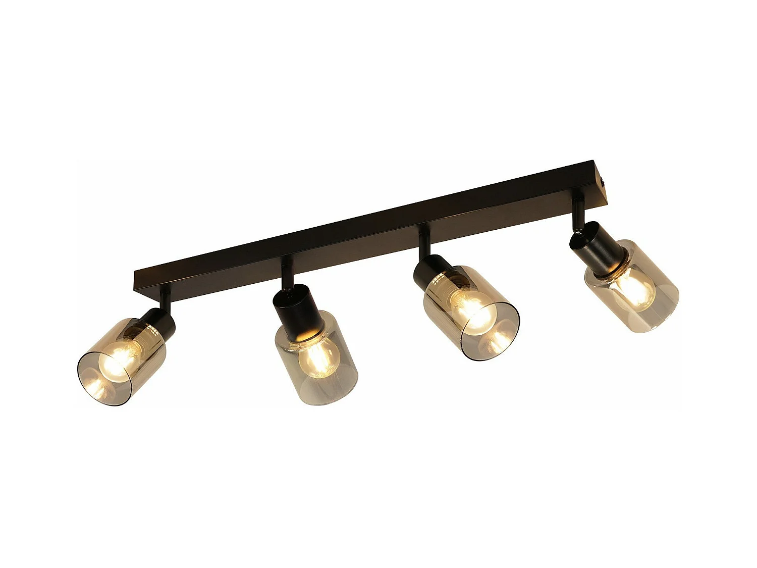 NETTLIFE Plafonnier Spot 4 Flammes Noir Industriel E14 Plafonnier Pour Salon