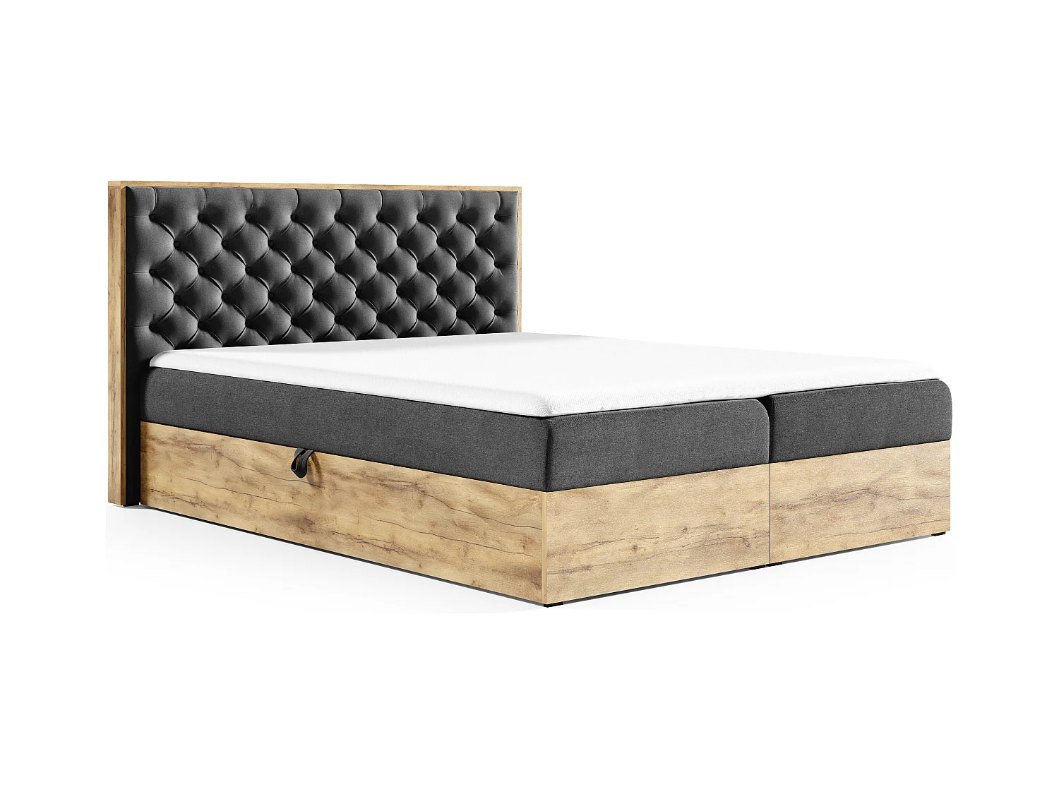 AX LIVING Boxspringbett 160x200 mit Bettkasten Clavio in Schwarz