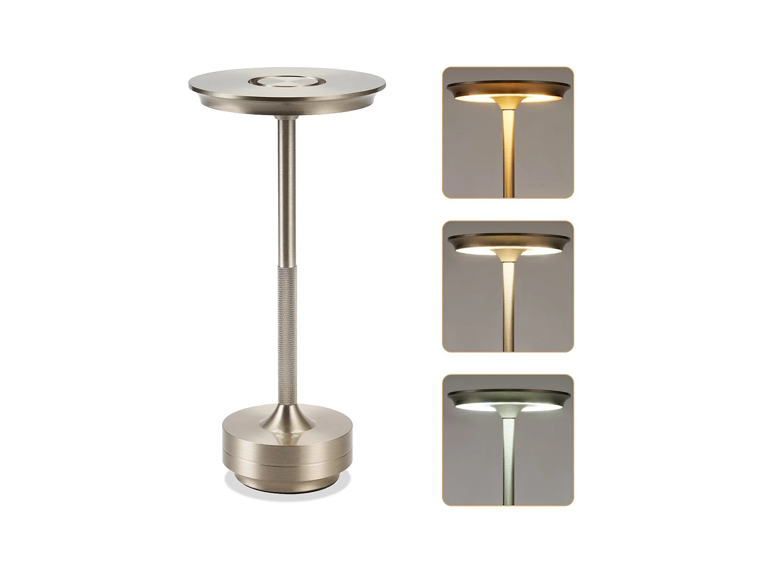 NETTLIFE Lampe de chevet sans fil à piles - Lampe de table LED tactile à intensité variable avec batterie rechargeable USB