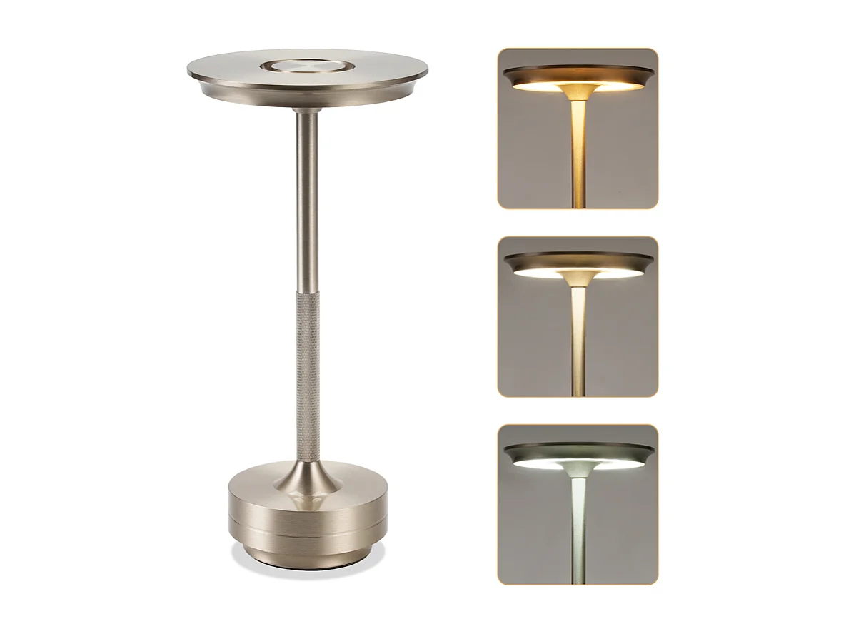 NETTLIFE Lampe de chevet sans fil à piles - Lampe de table LED tactile à intensité variable avec batterie rechargeable USB