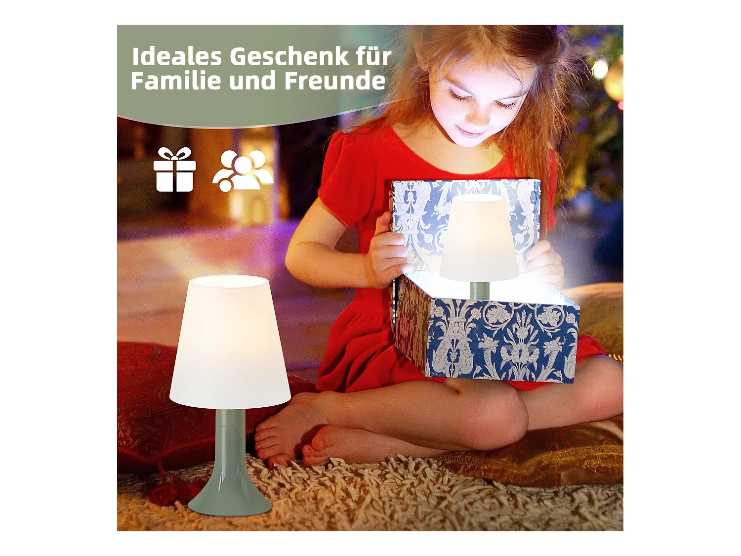 NETTLIFE Lámpara de noche, lámpara de mesa para salón con cable, juego de 2 lámparas de mesa pequeñas verdes, lámparas de mesa modernas E14