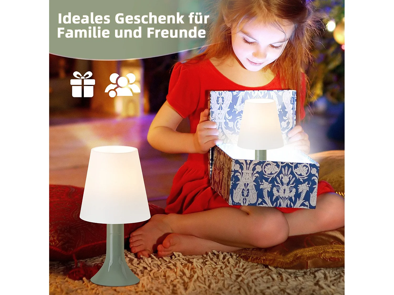NETTLIFE Lampka nocna do salonu Lampa stołowa z kablem - Zestaw 2 małych zielonych lamp E14 Nowoczesne lampy stołowe