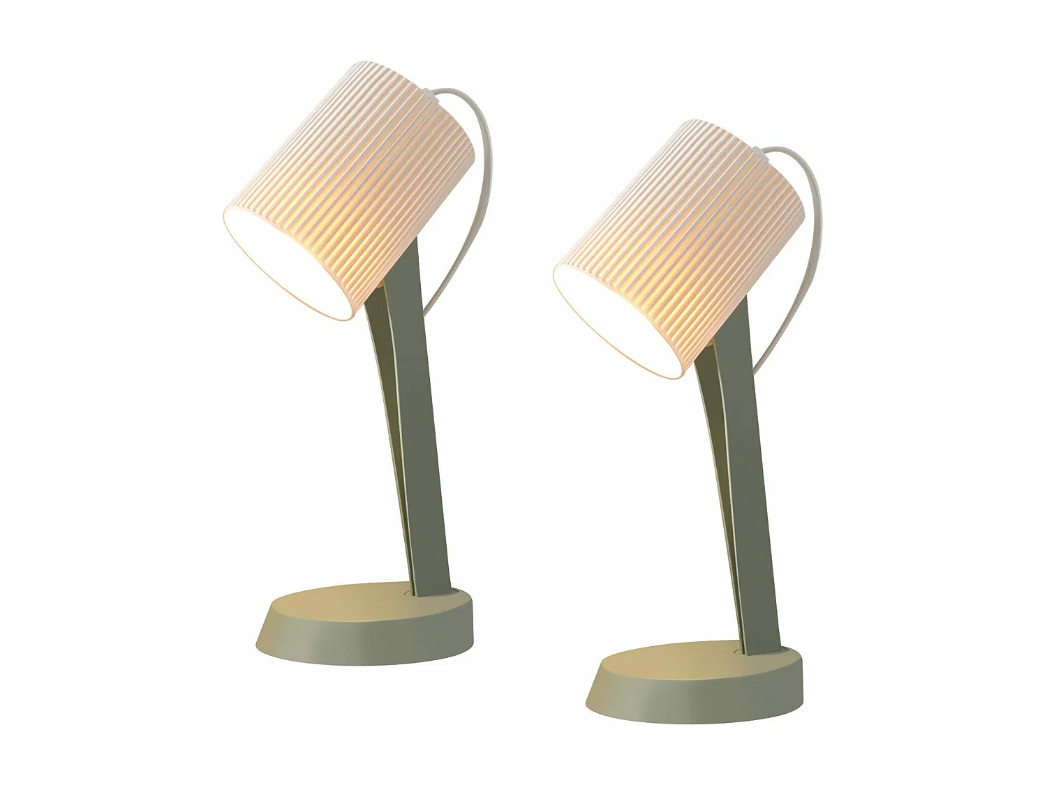 NETTLIFE Bedlamp Woonkamer Tafellamp met Kabel Set van 2 Kleine Lampen 37,4 cm Groen E14 Moderne Tafellampen