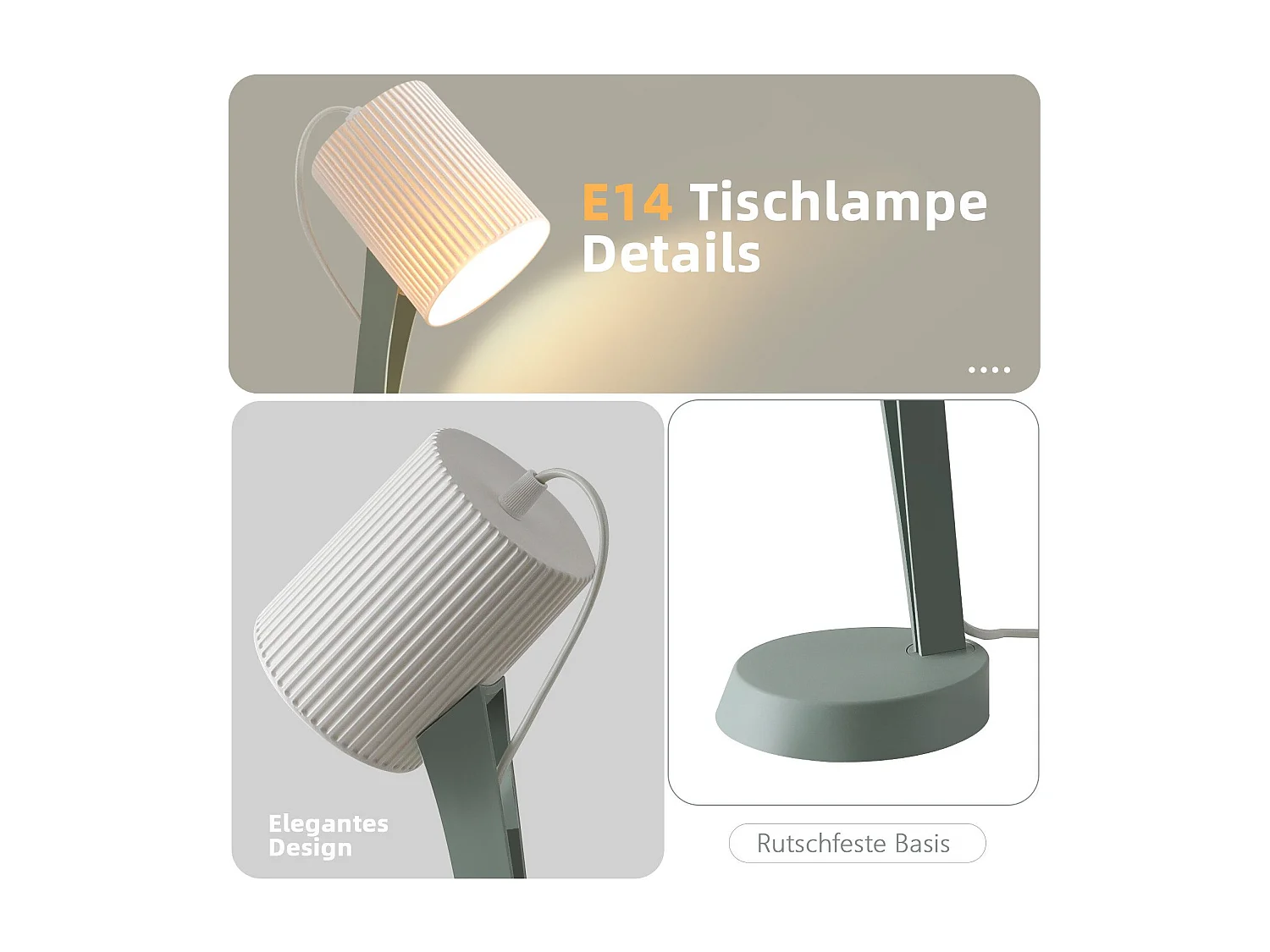 NETTLIFE Lampe de chevet lampe de table de salon avec câble lot de 2 petites lampes 37,4 cm vert E14 lampes de table modernes