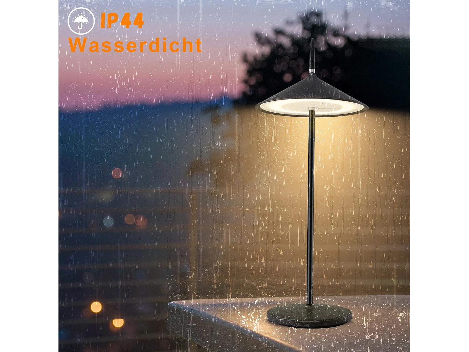 NETTLIFE Lampe de chevet sans fil, lot de 2, tactile, LED noire, dimmable, 1800 mhA, rechargeable par USB, LED intégrée en permanence, IP44