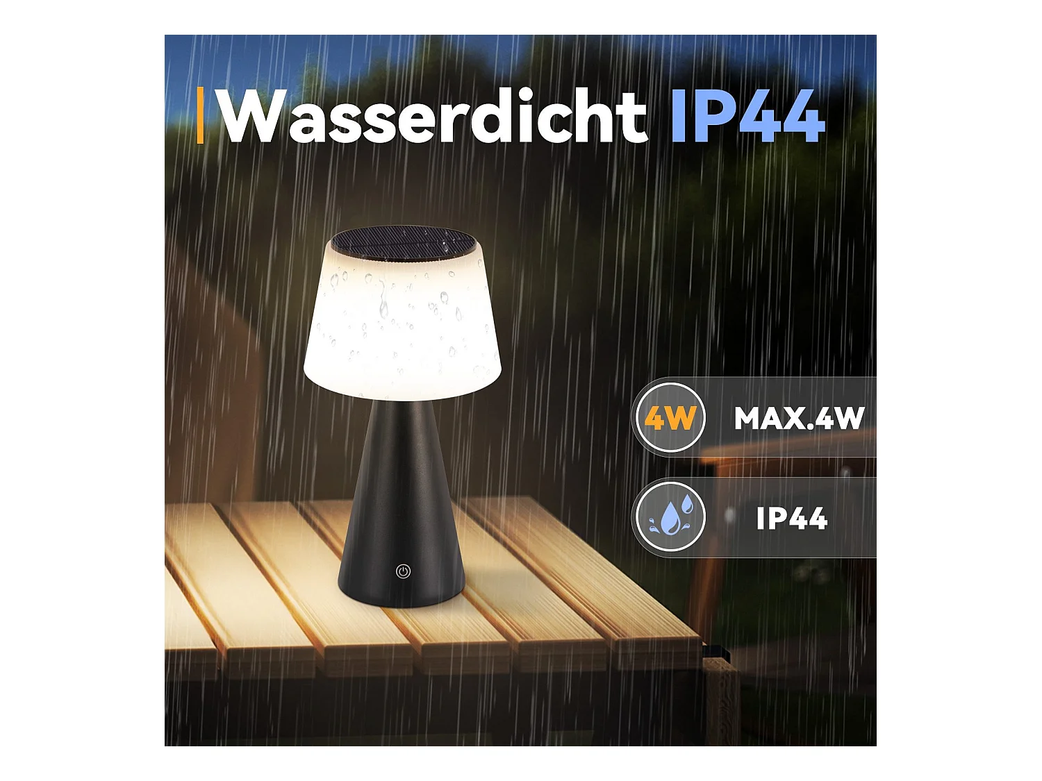 NETTLIFE Solar Batterij Tafellamp, Draadloze LED Bedlamp 3600mHA Oplaadbare Touch Dimbare Zwarte Lamp met USB Batterij