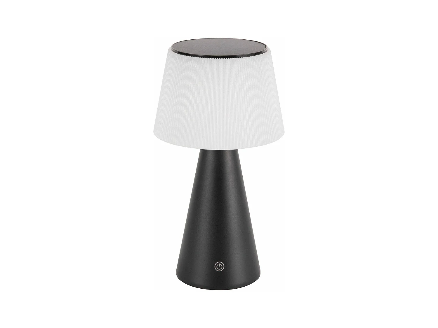 NETTLIFE Lampe de table solaire à batterie, lampe de chevet LED sans fil 3600mhA rechargeable tactile dimmable lampe noire avec batterie USB