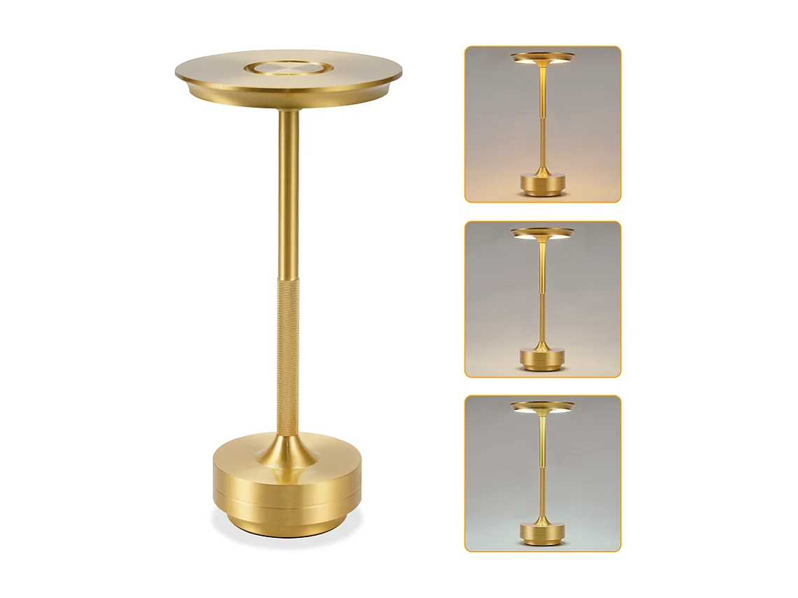 NETTLIFE Draadloze bedlamp op batterijen - Dimbare touch-led-tafellamp met oplaadbare USB-batterij