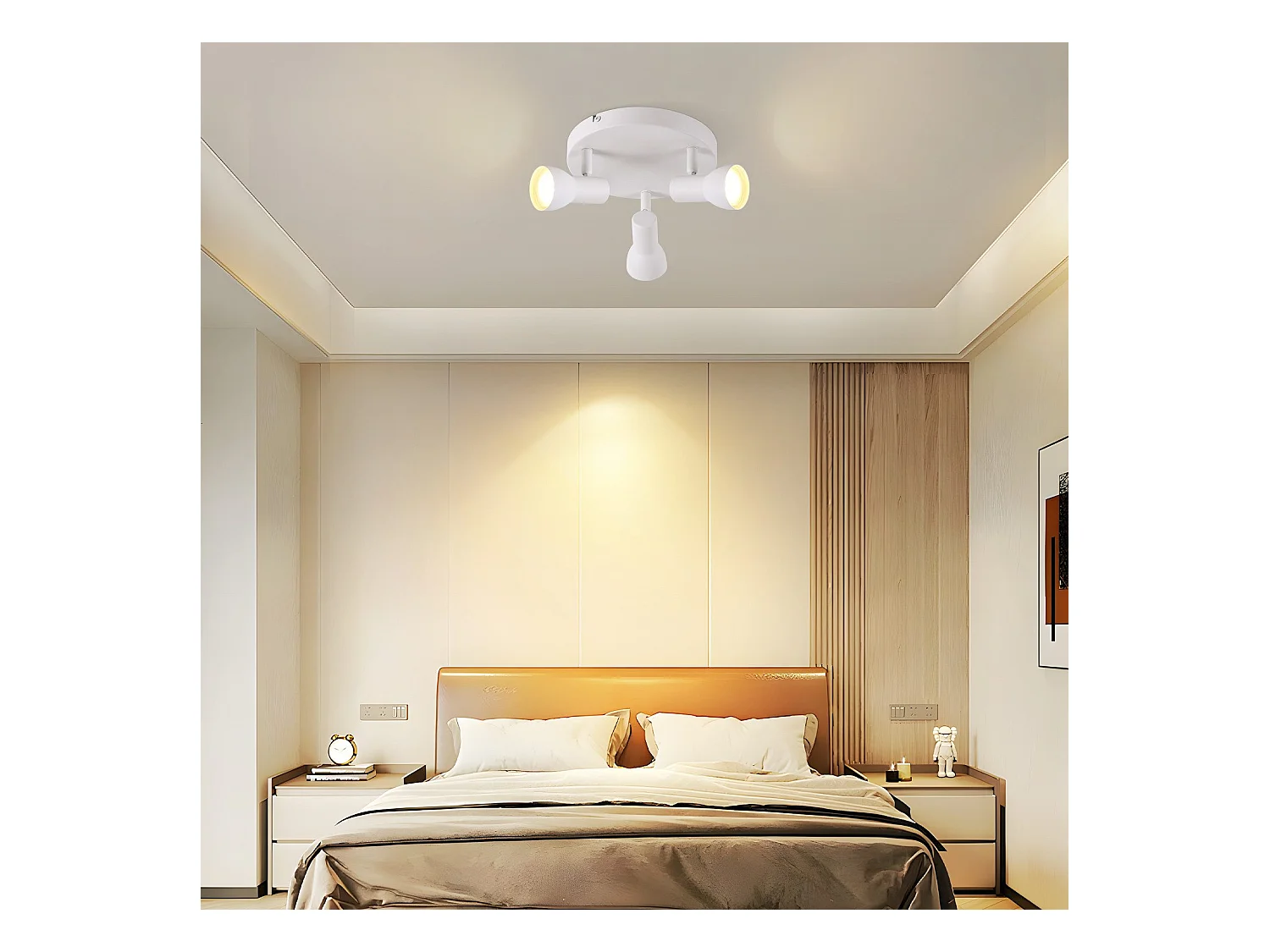 Spot de plafond NETTLIFE 3 flammes, rond, éclairage d'intérieur, blanc, métal, culot GU10