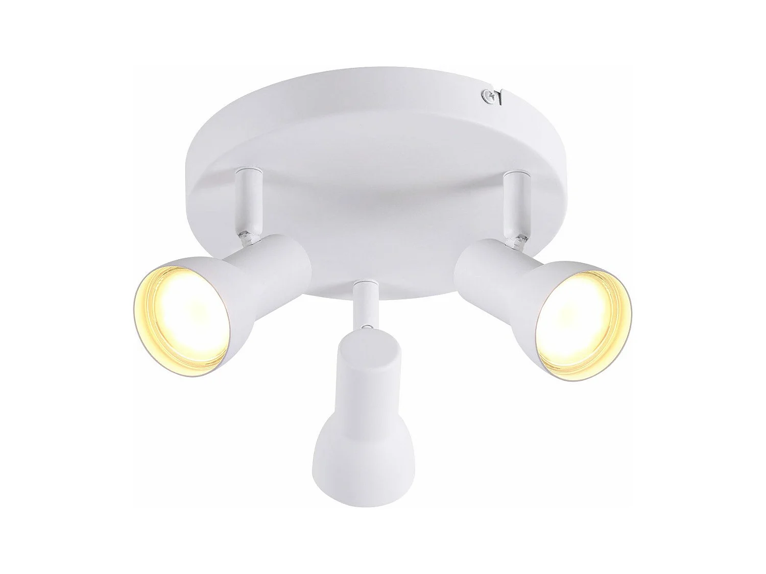 Spot de plafond NETTLIFE 3 flammes, rond, éclairage d'intérieur, blanc, métal, culot GU10