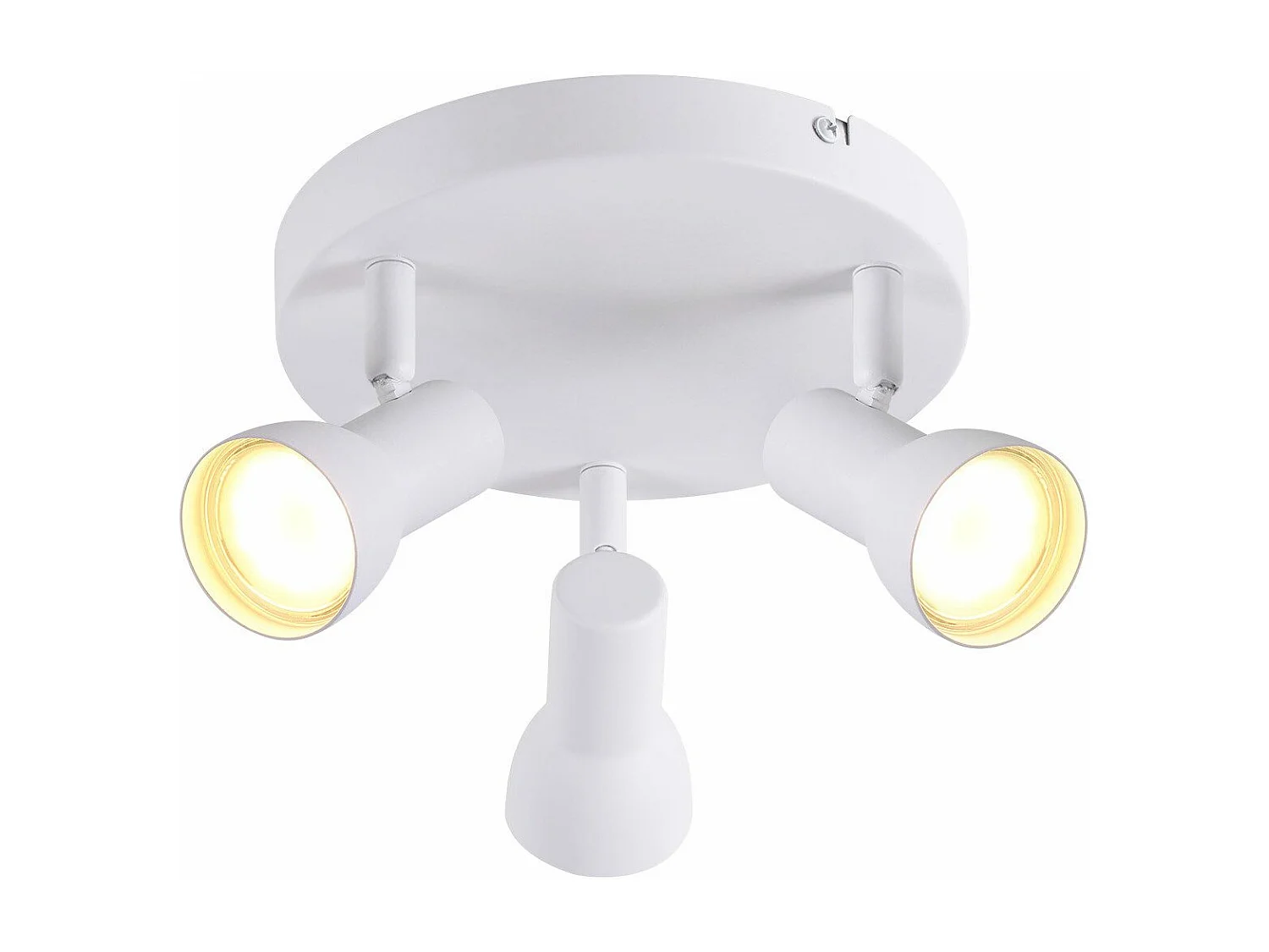 NETTLIFE 3-flammiger Deckenstrahler, rund, Innenbeleuchtung, weiß, Metall, GU10 Sockel