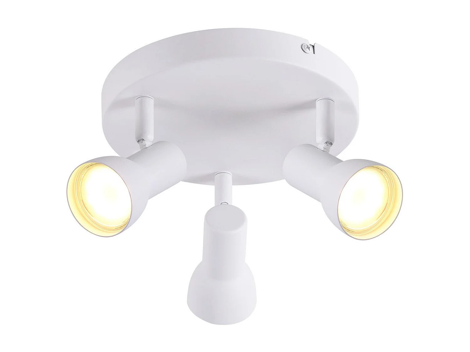 Spot de plafond NETTLIFE 3 flammes, rond, éclairage d'intérieur, blanc, métal, culot GU10