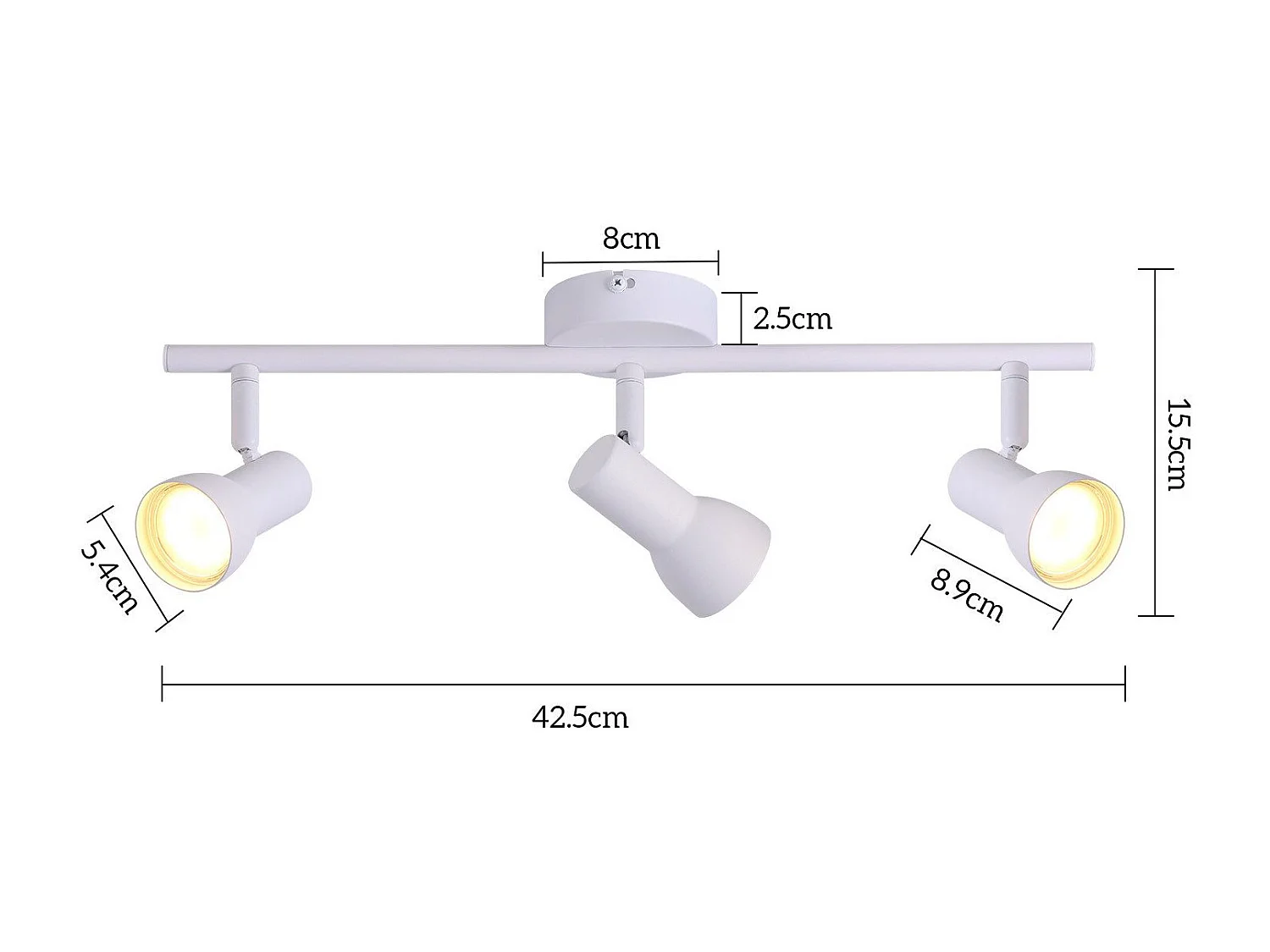 Spot de plafond NETTLIFE 3 flammes GU10, lampe de plafond rotative à 350° pour salon cuisine