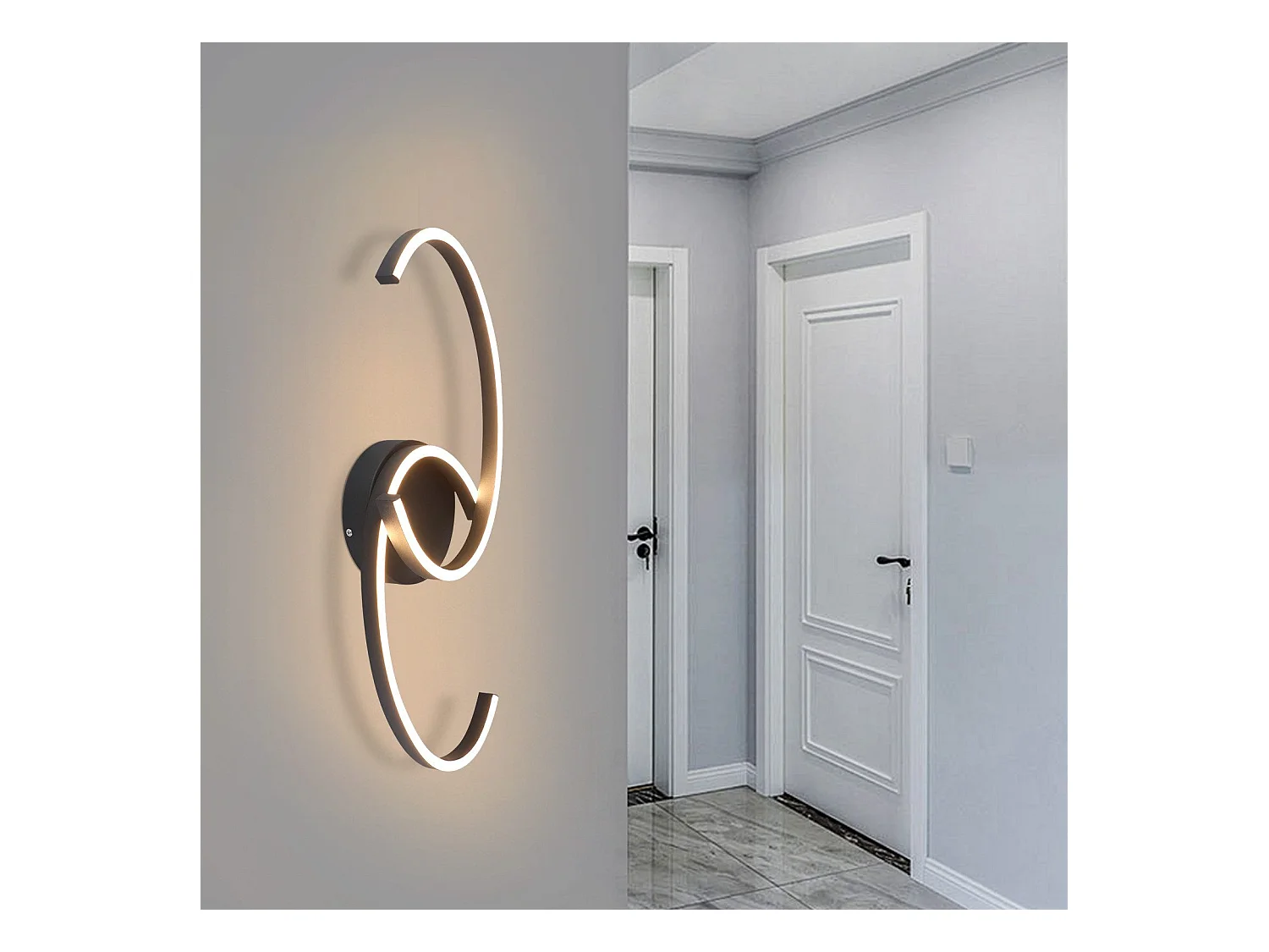 Plafonnier LED NETTLIFE salon 24W plafonnier moderne 3000K pour couloir cuisine