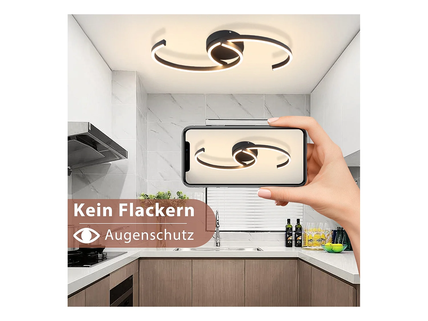 Plafonnier LED NETTLIFE salon 24W plafonnier moderne 3000K pour couloir cuisine