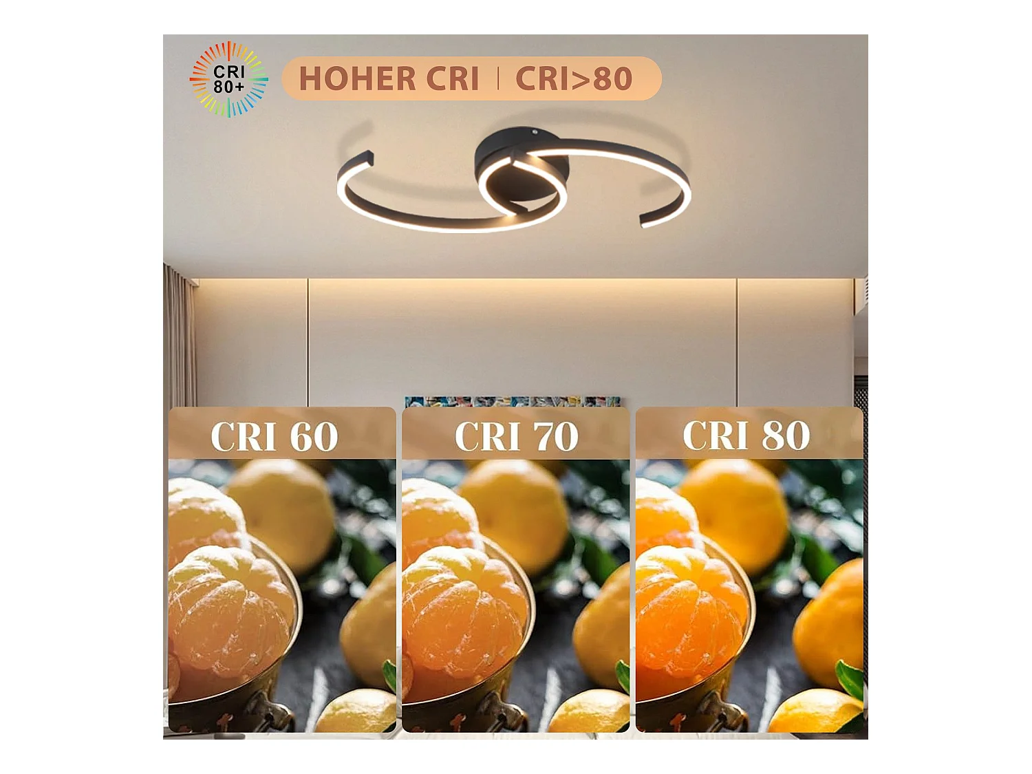 Plafonnier LED NETTLIFE salon 24W plafonnier moderne 3000K pour couloir cuisine