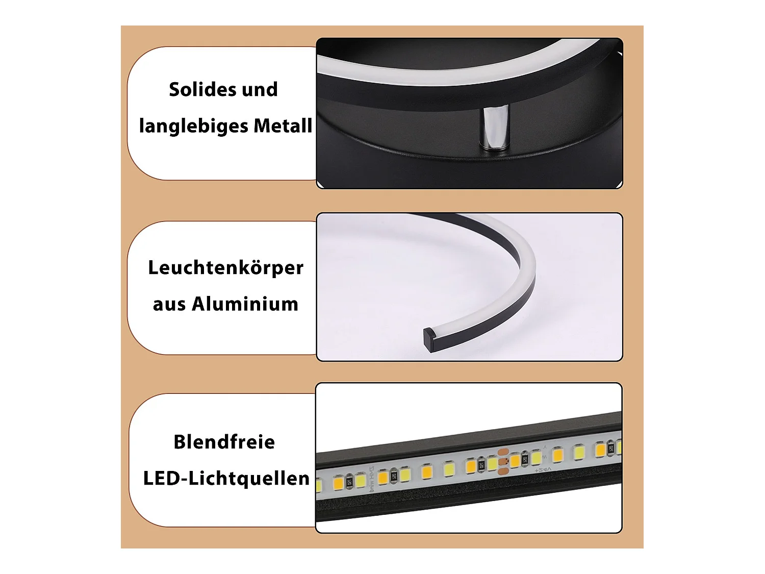 Plafonnier LED NETTLIFE salon 24W plafonnier moderne 3000K pour couloir cuisine