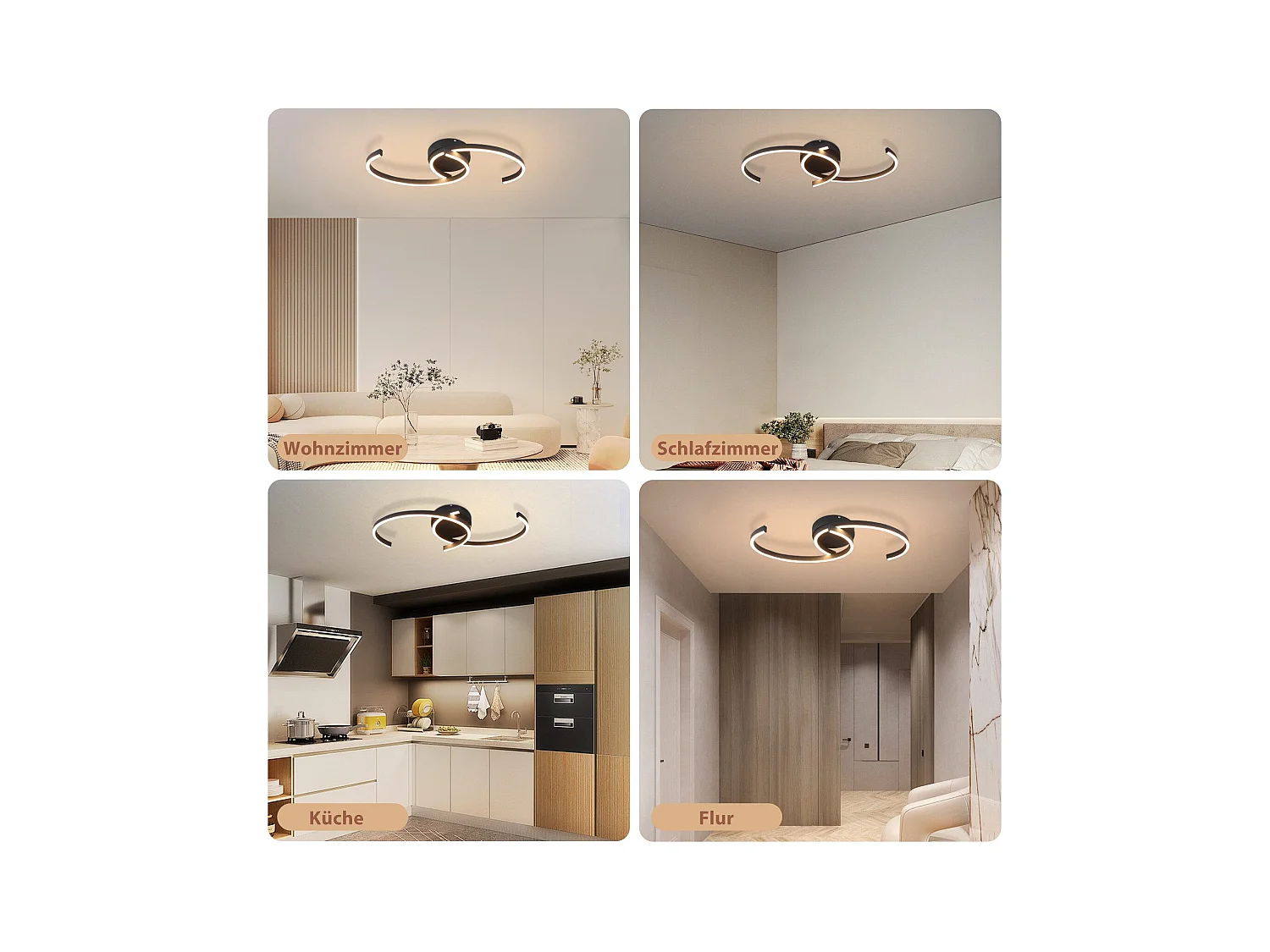 Plafonnier LED NETTLIFE salon 24W plafonnier moderne 3000K pour couloir cuisine