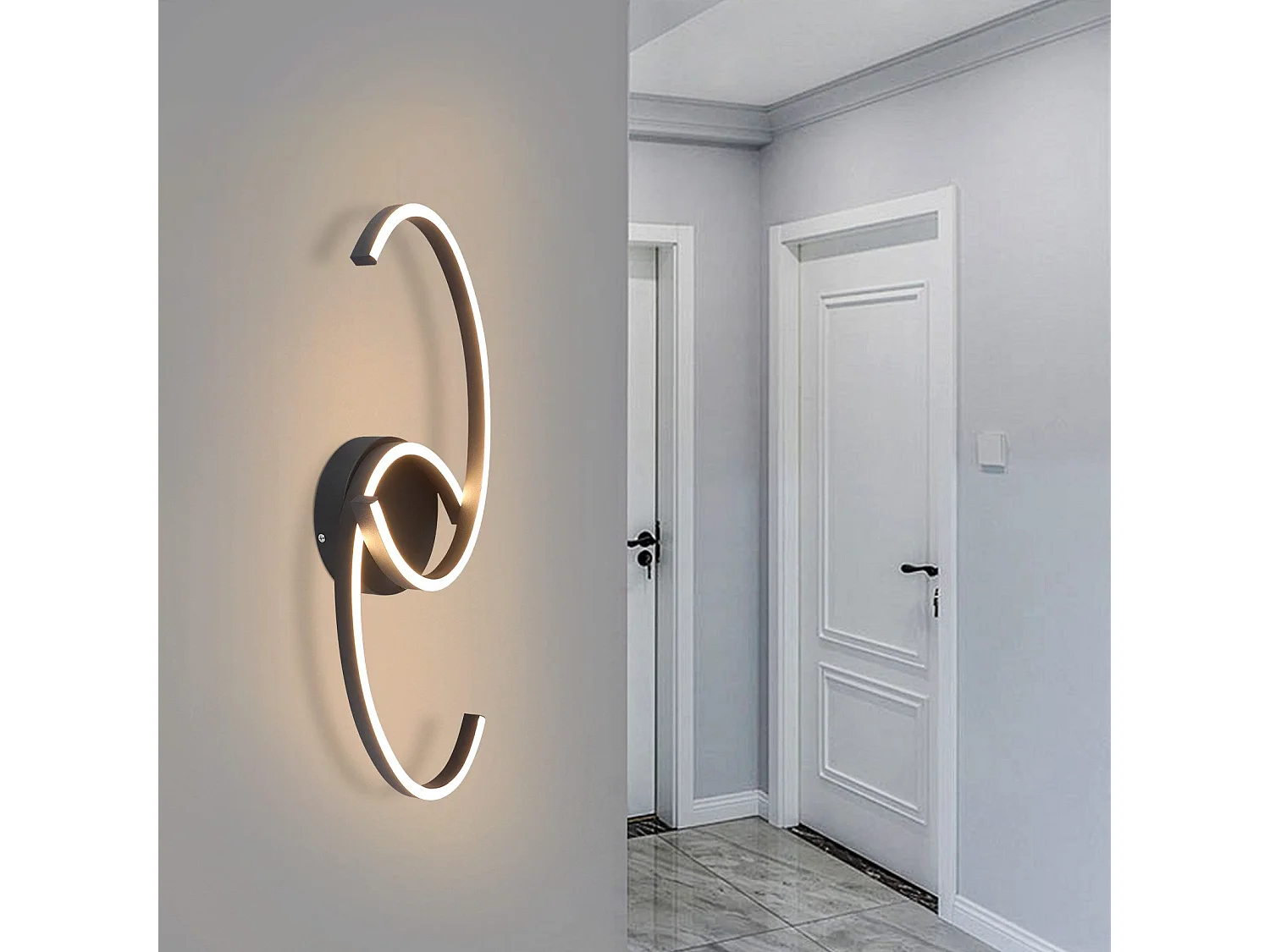 Plafonnier LED NETTLIFE salon 24W plafonnier moderne 3000K pour couloir cuisine