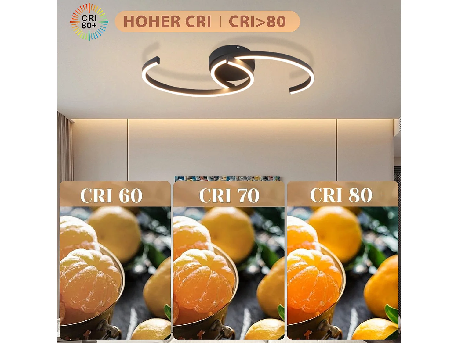 Plafonnier LED NETTLIFE salon 24W plafonnier moderne 3000K pour couloir cuisine