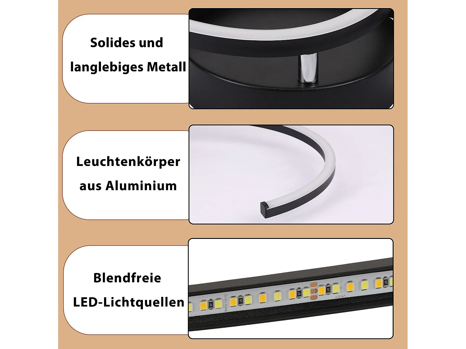 Plafonnier LED NETTLIFE salon 24W plafonnier moderne 3000K pour couloir cuisine