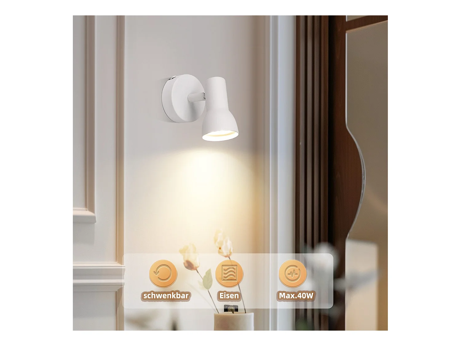 Spot de plafond NETTLIFE 1 flamme blanc moderne plafonnier intérieur GU10 chambre