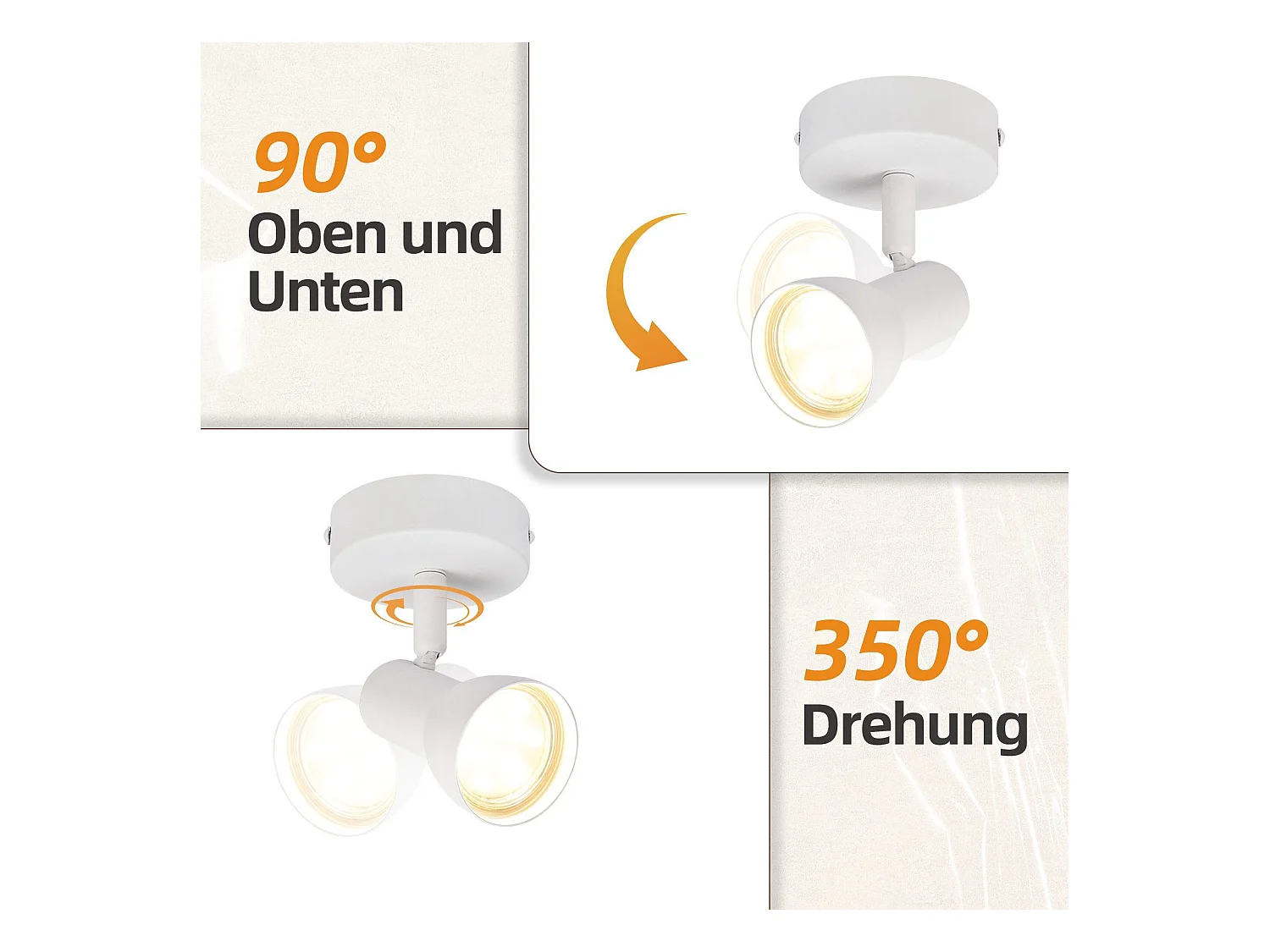 Spot de plafond NETTLIFE 1 flamme blanc moderne plafonnier intérieur GU10 chambre