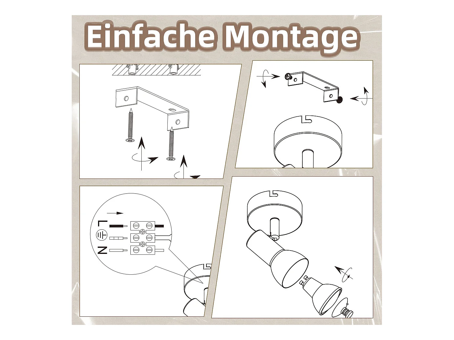 Spot de plafond NETTLIFE 1 flamme blanc moderne plafonnier intérieur GU10 chambre