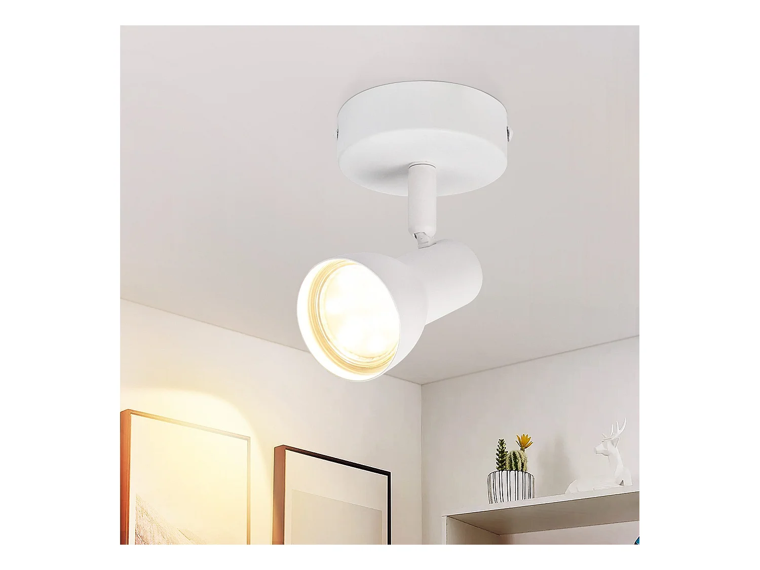 NETTLIFE 1-vlams plafondspot wit modern binnenplafondlamp GU10 slaapkamer