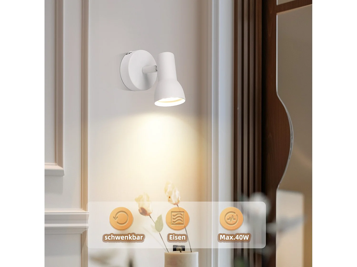 Spot de plafond NETTLIFE 1 flamme blanc moderne plafonnier intérieur GU10 chambre