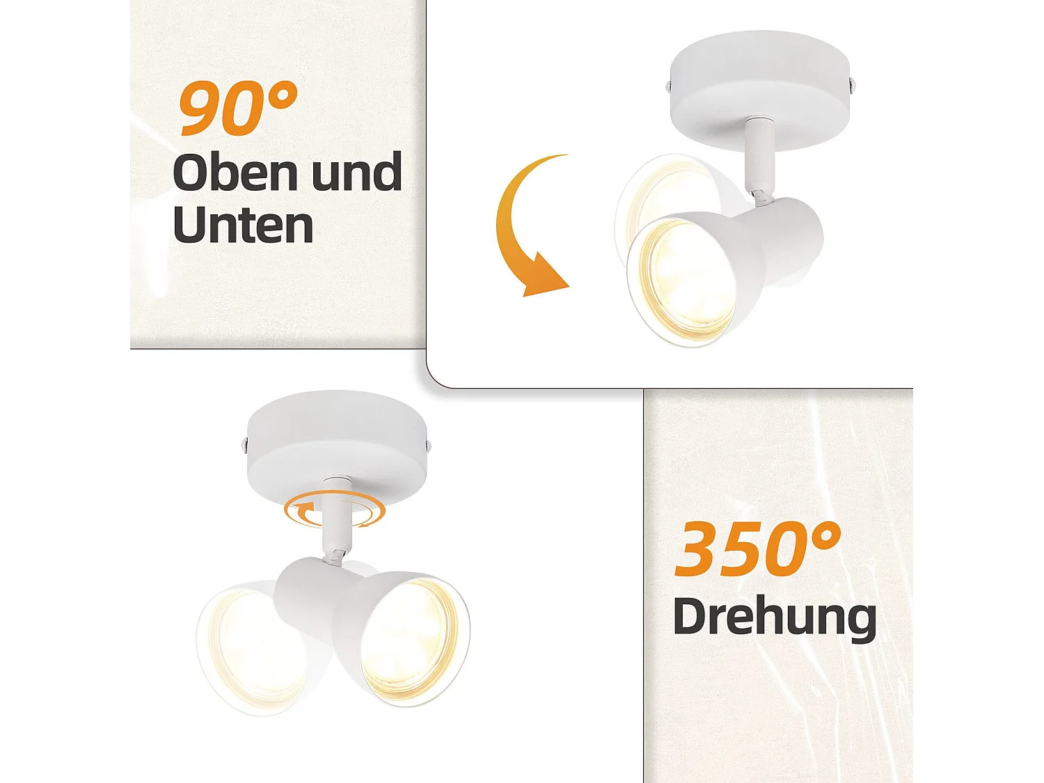 Spot de plafond NETTLIFE 1 flamme blanc moderne plafonnier intérieur GU10 chambre